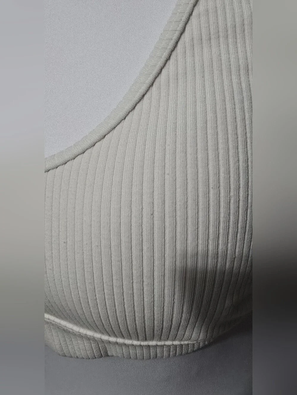 Alo Yoga Ribbed Blissful Bra in ivory/cream Color